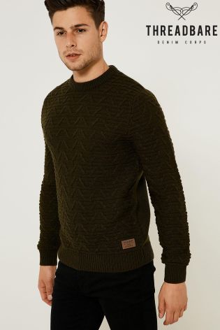 Threadbare Crew Textured Knit Jumper